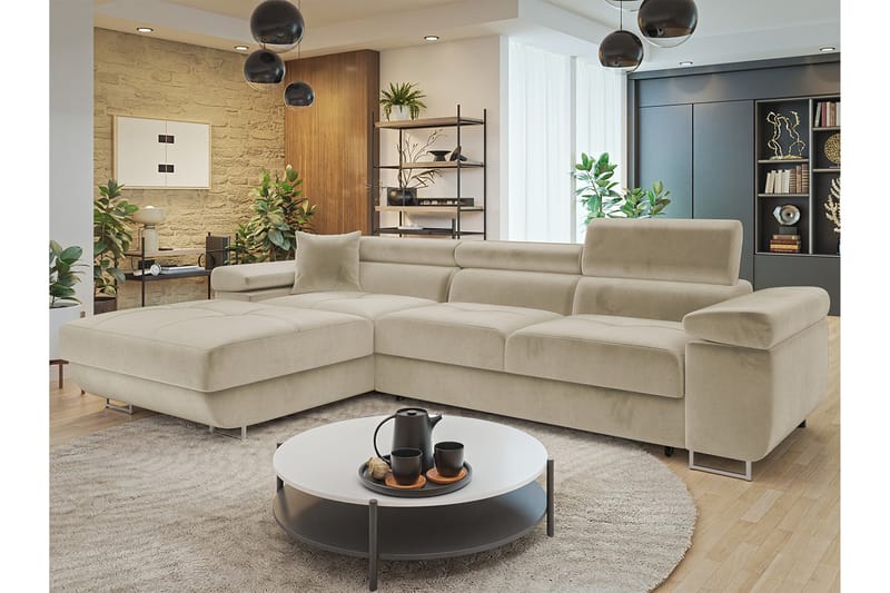 Gabina Sofa med Divan 3-seter - Beige - Møbler - Sofaer - Sofa med sjeselong