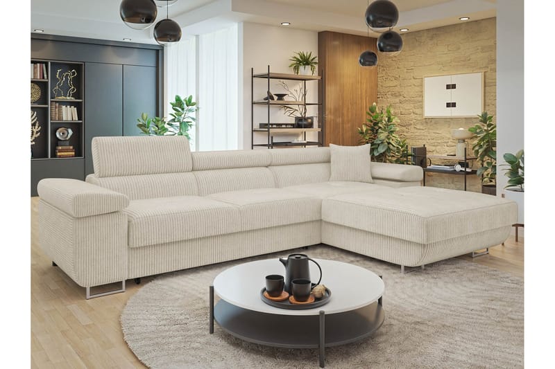 Gabina Sofa med Divan 3-seter - Beige - Møbler - Sofaer - Sofa med sjeselong