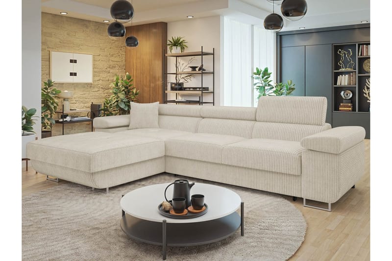 Gabina Sofa med Divan 3-seter - Beige - Møbler - Sofaer - Sofa med sjeselong