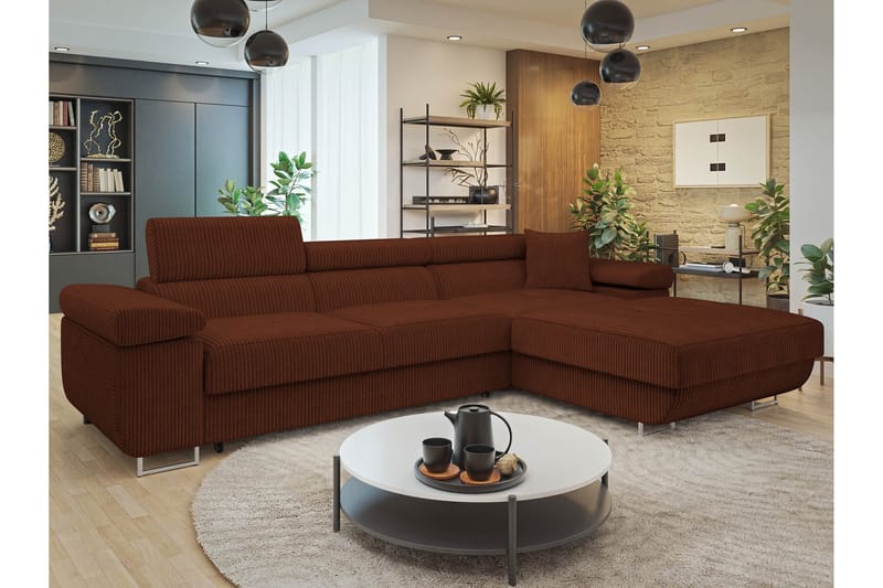 Gabina Sofa med Divan 3-seter - Brun - Møbler - Sofaer - Sofa med sjeselong