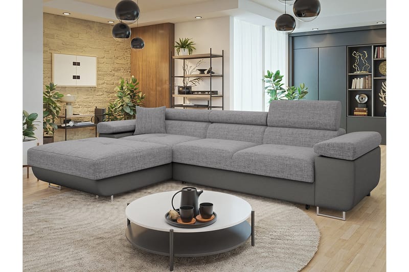 Gabina Sofa med Divan 3-seter - Grå - Møbler - Sofaer - Sofa med sjeselong