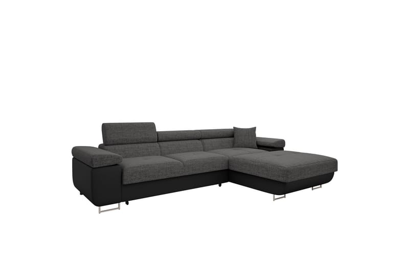 Gabina Sofa med Divan 3-seter - Grå/Svart - Møbler - Sofaer - Sofa med sjeselong