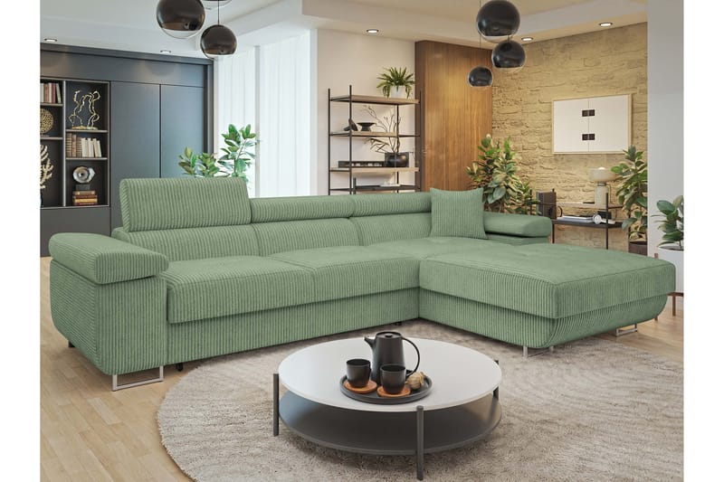 Gabina Sofa med Divan 3-seter - Grønn - Møbler - Sofaer - Sofa med sjeselong