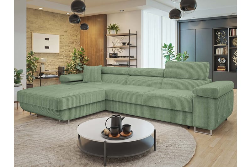 Gabina Sofa med Divan 3-seter - Grønn - Møbler - Sofaer - Sofa med sjeselong