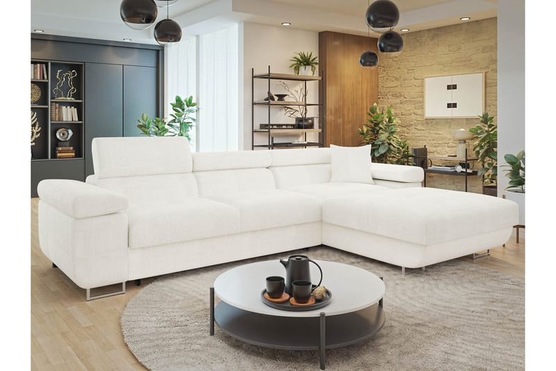 Gabina Sofa med Divan 3-seter - Hvit - Møbler - Sofaer - Sofa med sjeselong