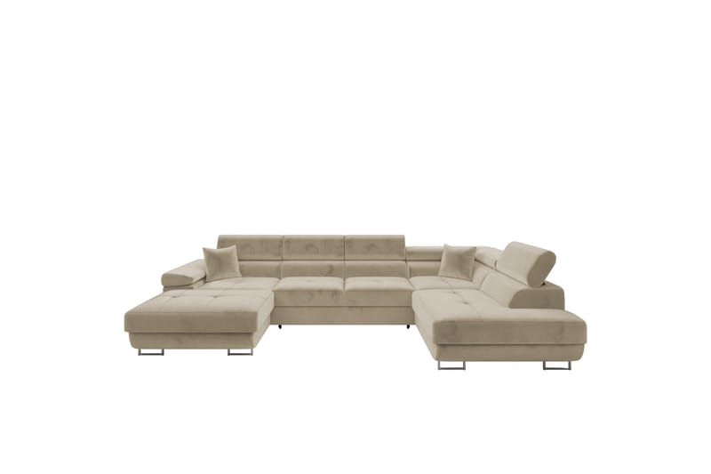 Gabina Sofa med Divan og Sjeselong 4-seter - Beige - Møbler - Sofaer - U-sofa