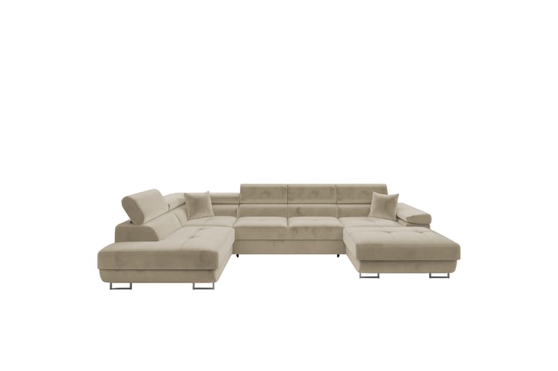 Gabina Sofa med Divan og Sjeselong 4-seter - Beige - Møbler - Sofaer - U-sofa