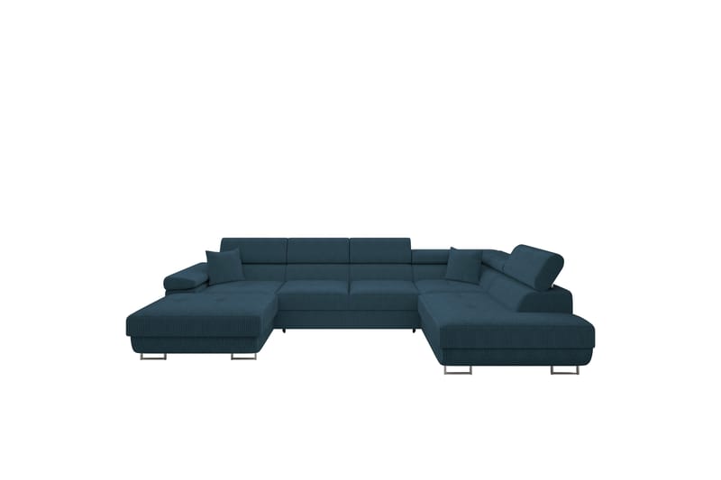 Gabina Sofa med Divan og Sjeselong 4-seter - Blå - Møbler - Sofaer - U-sofa