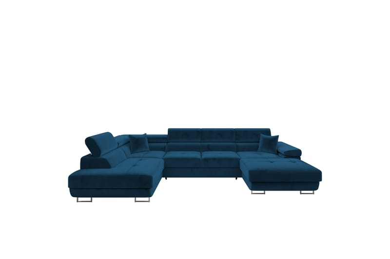 Gabina Sofa med Divan og Sjeselong 4-seter - Blå - Møbler - Sofaer - U-sofa