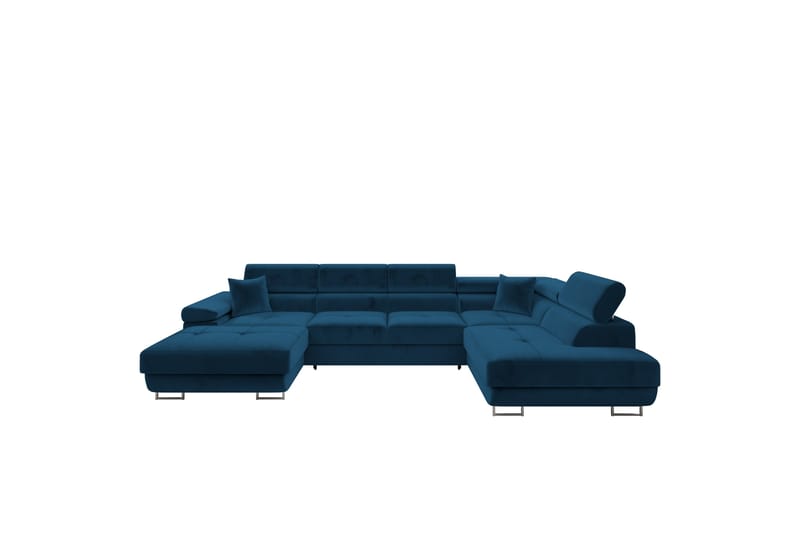 Gabina Sofa med Divan og Sjeselong 4-seter - Blå - Møbler - Sofaer - U-sofa