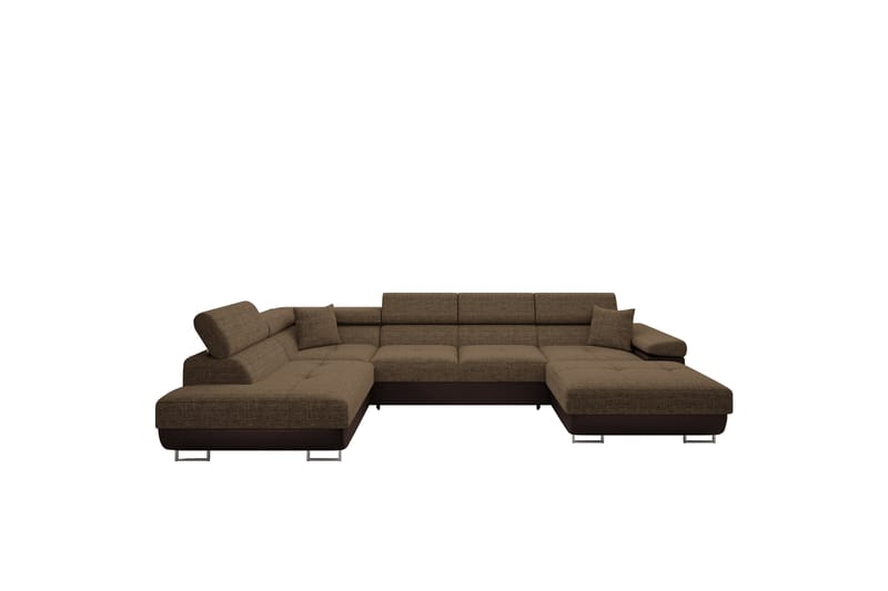 Gabina Sofa med Divan og Sjeselong 4-seter - Brun - Møbler - Sofaer - U-sofa