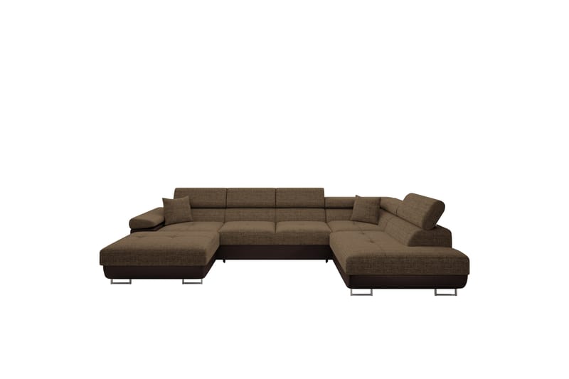 Gabina Sofa med Divan og Sjeselong 4-seter - Brun - Møbler - Sofaer - U-sofa