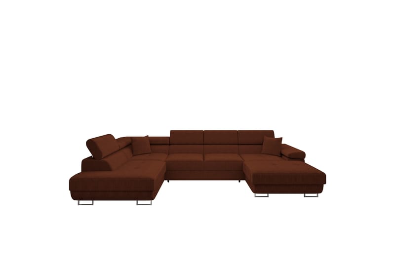 Gabina Sofa med Divan og Sjeselong 4-seter - Brun - Møbler - Sofaer - U-sofa