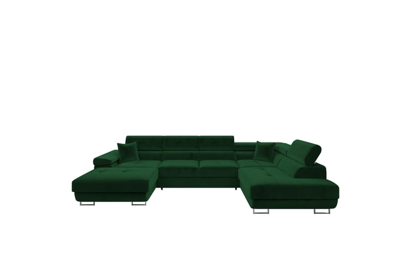 Gabina Sofa med Divan og Sjeselong 4-seter - Grønn - Møbler - Sofaer - U-sofa