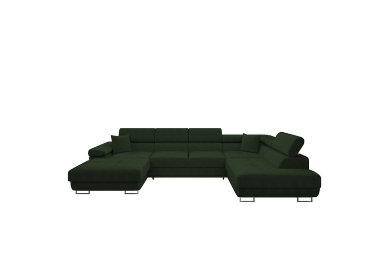 Gabina Sofa med Divan og Sjeselong 4-seter - Grønn - Møbler - Sofaer - U-sofa