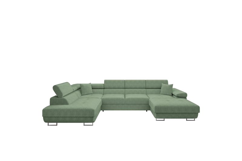 Gabina Sofa med Divan og Sjeselong 4-seter - Grønn - Møbler - Sofaer - U-sofa