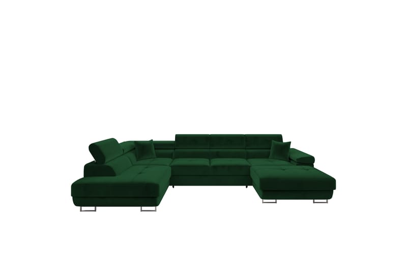 Gabina Sofa med Divan og Sjeselong 4-seter - Grønn - Møbler - Sofaer - U-sofa