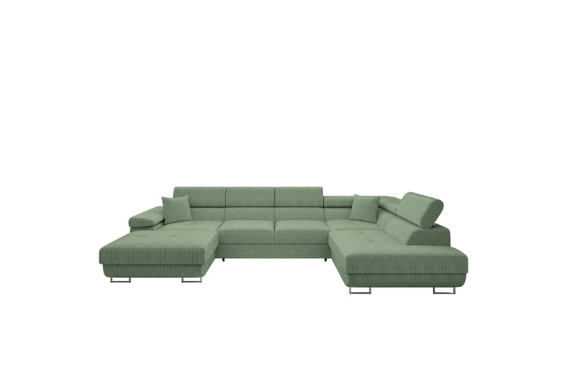 Gabina Sofa med Divan og Sjeselong 4-seter - Grønn - Møbler - Sofaer - U-sofa