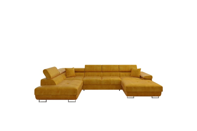 Gabina Sofa med Divan og Sjeselong 4-seter - Gul - Møbler - Sofaer - U-sofa