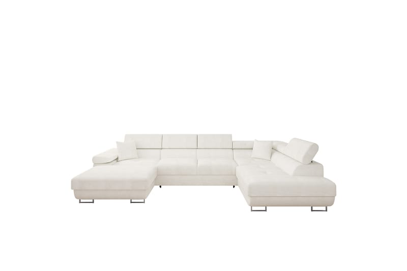 Gabina Sofa med Divan og Sjeselong 4-seter - Hvit - Møbler - Sofaer - U-sofa