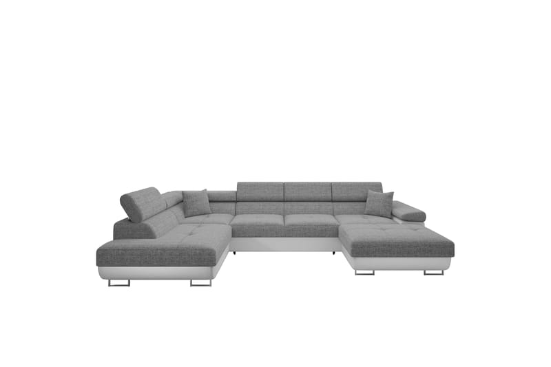 Gabina Sofa med Divan og Sjeselong 4-seter - Hvit/Grå - Møbler - Sofaer - U-sofa