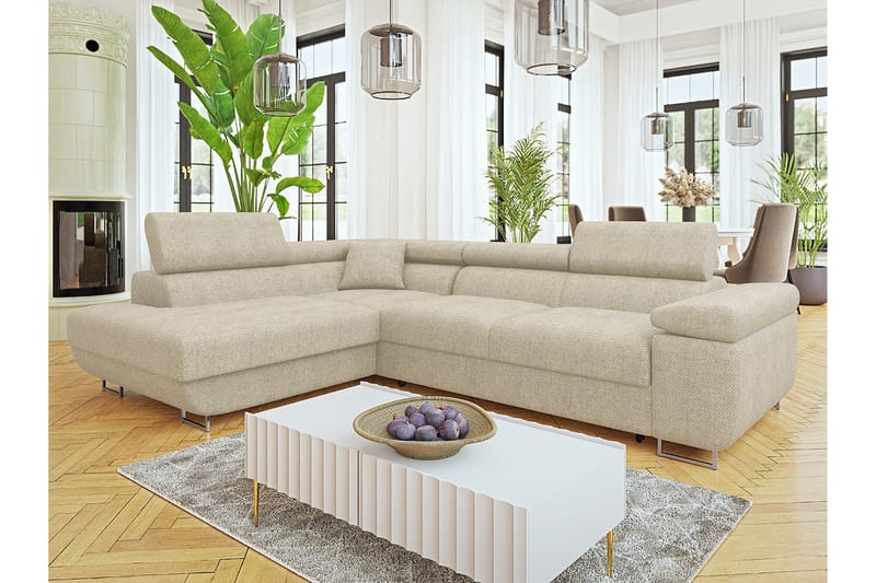 Gabina Sofa med Sjeselong 3-seter - Beige - Møbler - Sofaer - Sofa med sjeselong