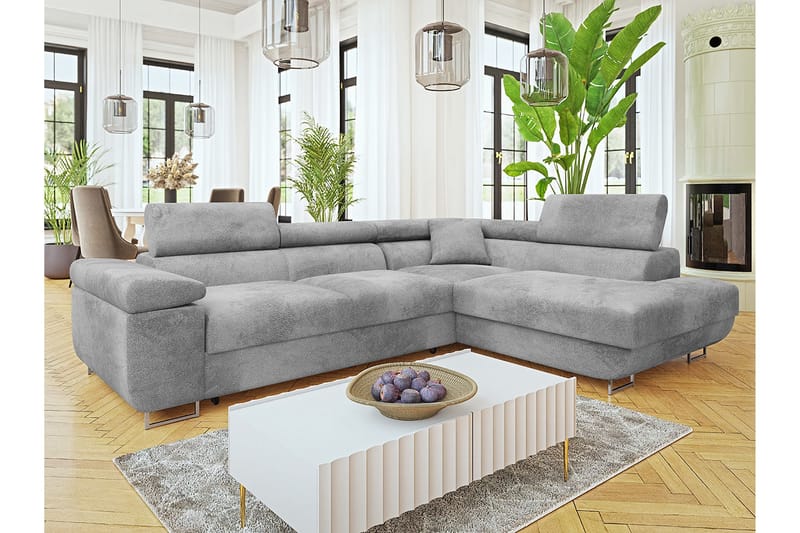 Gabina Sofa med Sjeselong 3-seter - Grå - Møbler - Sofaer - Sofa med sjeselong