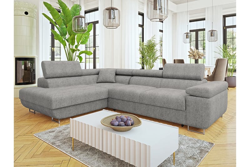 Gabina Sofa med Sjeselong 3-seter - Grå - Møbler - Sofaer - Sofa med sjeselong