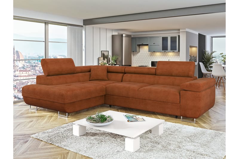 Gabina Sofa med Sjeselong 3-seter - Oransje - Møbler - Sofaer - Sofa med sjeselong