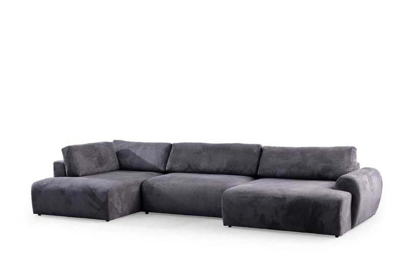 Gaudir 4-seters Sofa med Divan - Antrasitt - Møbler - Sofaer - Sofa med sjeselong