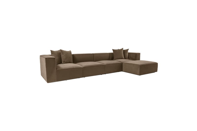 Gregor Sofa med Sjeselong 4-seter - Brun - Møbler - Sofaer - Sofa med sjeselong