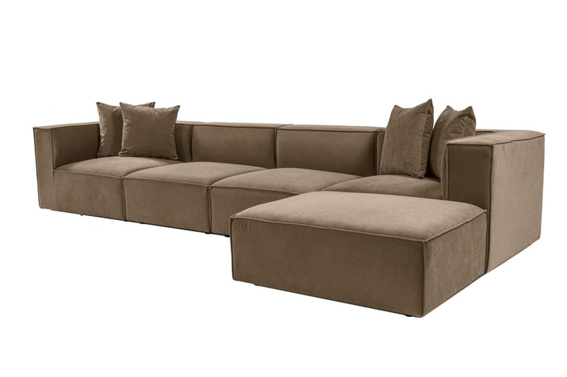 Gregor Sofa med Sjeselong 4-seter - Brun - Møbler - Sofaer - Sofa med sjeselong