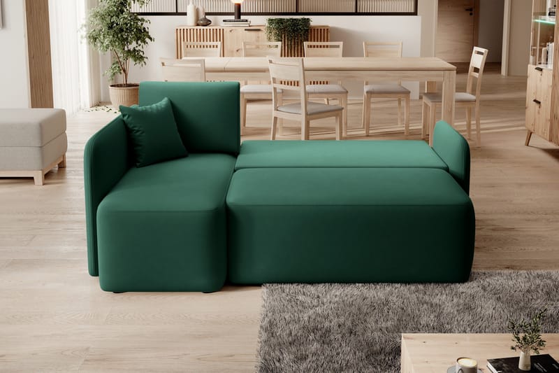 Hadson 3-seter Sofa med Sjeselong - Grønn - Møbler - Sofaer - Sofa med sjeselong