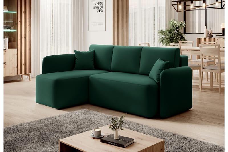 Hadson 3-seter Sofa med Sjeselong - Grønn - Møbler - Sofaer - Sofa med sjeselong