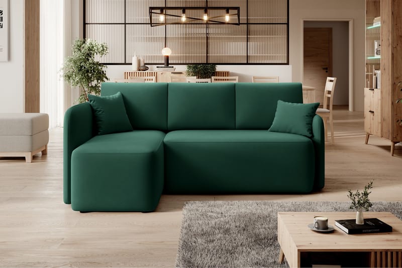 Hadson 3-seter Sofa med Sjeselong - Grønn - Møbler - Sofaer - Sofa med sjeselong