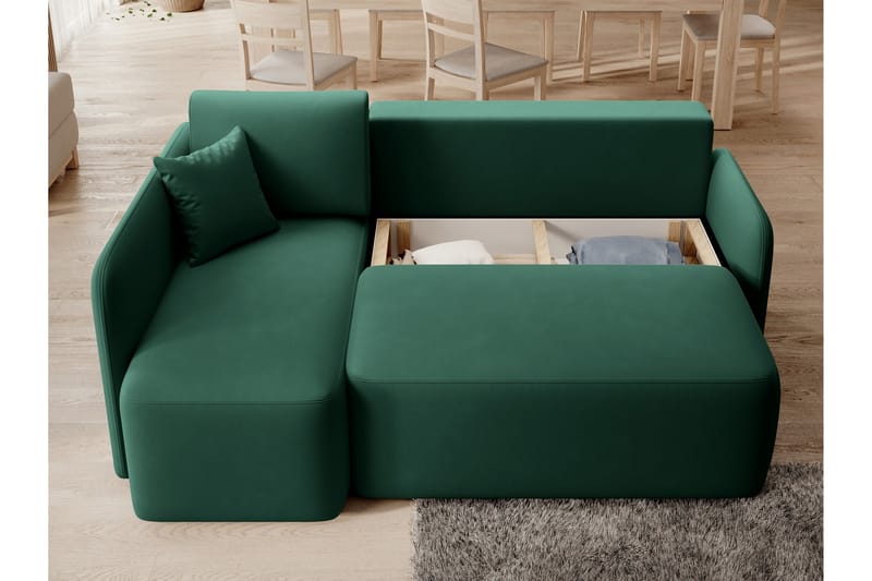 Hadson 3-seter Sofa med Sjeselong - Grønn - Møbler - Sofaer - Sofa med sjeselong