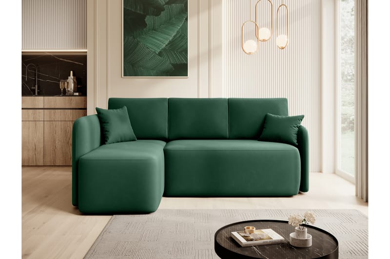 Hadson 3-seter Sofa med Sjeselong - Grønn - Møbler - Sofaer - Sofa med sjeselong