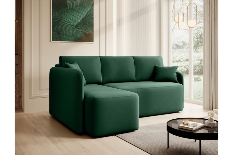 Hadson 3-seter Sofa med Sjeselong - Grønn - Møbler - Sofaer - Sofa med sjeselong