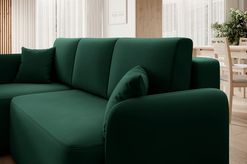 Hadson 3-seter Sofa med Sjeselong - Grønn - Møbler - Sofaer - Sofa med sjeselong