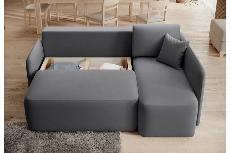 Hadson 3-seter Sofa med Sjeselong - Mørk grå - Møbler - Sofaer - Sofa med sjeselong