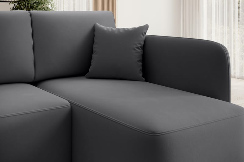 Hadson 3-seter Sofa med Sjeselong - Mørk grå - Møbler - Sofaer - Sofa med sjeselong