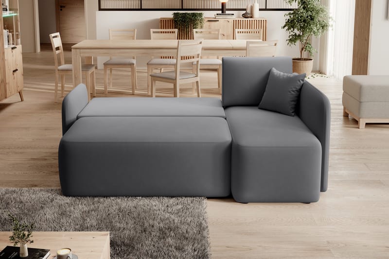 Hadson 3-seter Sofa med Sjeselong - Mørk grå - Møbler - Sofaer - Sofa med sjeselong