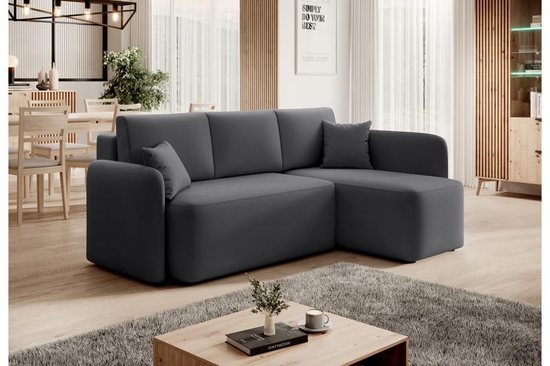 Hadson 3-seter Sofa med Sjeselong - Mørk grå - Møbler - Sofaer - Sofa med sjeselong