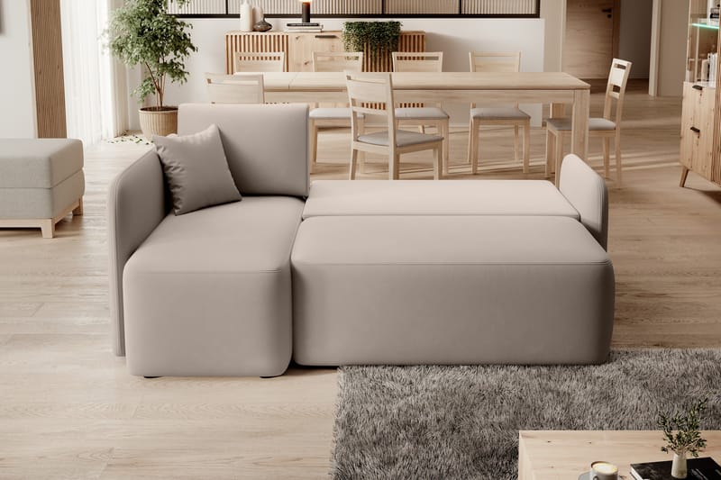 Hadson 3-seters Sofa med Divan - Beige - Møbler - Sofaer - Sofa med sjeselong