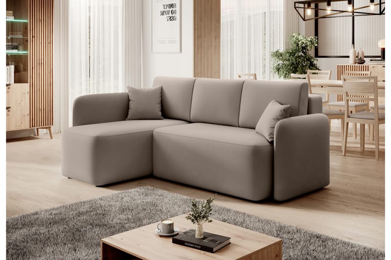 Hadson 3-seters Sofa med Divan - Beige - Møbler - Sofaer - Sofa med sjeselong