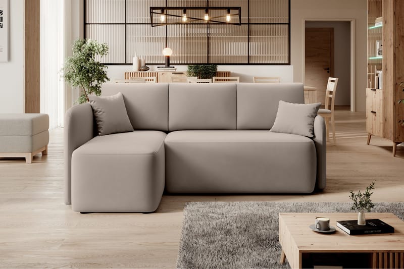 Hadson 3-seters Sofa med Divan - Beige - Møbler - Sofaer - Sofa med sjeselong