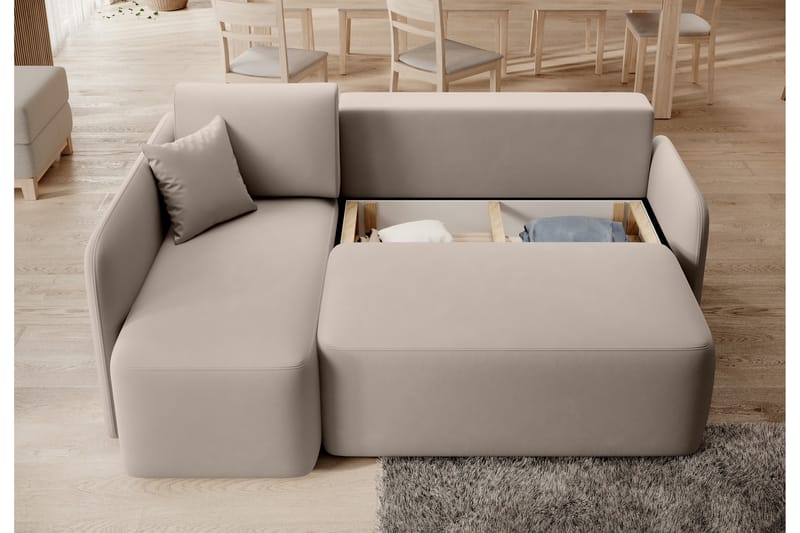 Hadson 3-seters Sofa med Divan - Beige - Møbler - Sofaer - Sofa med sjeselong