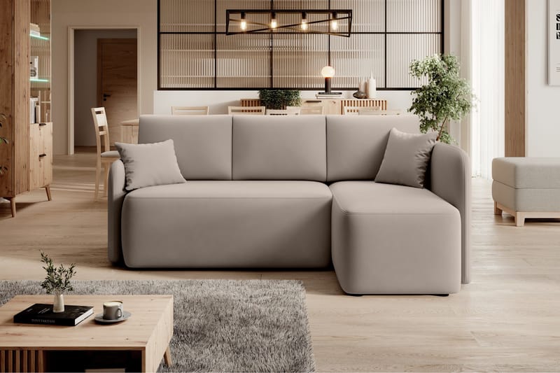 Hadson 3-seters Sofa med Divan - Beige - Møbler - Sofaer - Sofa med sjeselong