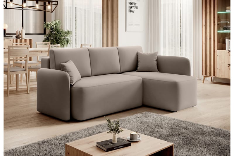 Hadson 3-seters Sofa med Divan - Beige - Møbler - Sofaer - Sofa med sjeselong