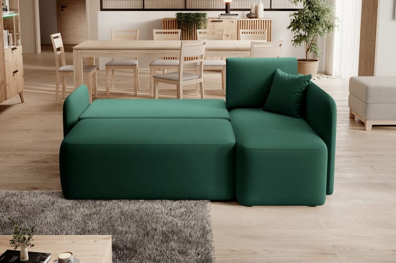 Hadson 3-seters Sofa med Divan - Grønn - Møbler - Sofaer - Sofa med sjeselong